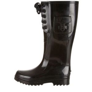 See by Chloe black rainboots